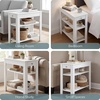 image:imageConvenience Concepts Designs2Go Baja Chairside End Table 2375  Transitional Narrow 3Tier Side Accent with Storage Drawer amp Shelves for Modern Living or Family Room Bedroom Nightstand BlackWhite