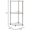 image:imageConvenience Concepts Designs2Go Classic Glass 3Tier Corner Shelf 1375  Modern Media Bookshelf with Storage Shelves for Living Room Display Storage Shelves for Family Room Bathroom Office GlassChrome