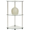 image:imageConvenience Concepts Designs2Go Classic Glass 3Tier Corner Shelf 1375  Modern Media Bookshelf with Storage Shelves for Living Room Display Storage Shelves for Family Room Bathroom Office GlassChrome