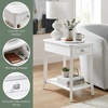 image:imageConvenience Concepts Designs2Go Ensenada Chairside End Table 2375  Transitional Narrow Side Accent with Storage Drawer amp Shelf for Modern Living or Family Room Bedroom Nightstand BlackWhite