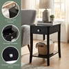 image:imageConvenience Concepts Designs2Go Ensenada Chairside End Table 2375  Transitional Narrow Side Accent with Storage Drawer amp Shelf for Modern Living or Family Room Bedroom Nightstand BlackBlack