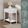 image:imageConvenience Concepts Designs2Go Ensenada Chairside End Table 2375  Transitional Narrow Side Accent with Storage Drawer amp Shelf for Modern Living or Family Room Bedroom Nightstand BlackWhite