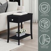 image:imageConvenience Concepts Designs2Go Ensenada Chairside End Table 2375  Transitional Narrow Side Accent with Storage Drawer amp Shelf for Modern Living or Family Room Bedroom Nightstand BlackBlack