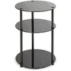 image:imageConvenience Concepts Designs2Go Midnight Classic 3Tier Round Glass Side Table Black Glass 1575 in x 1575 in x 245 inBlack Glass