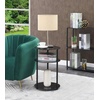 image:imageConvenience Concepts Designs2Go Midnight Classic 3Tier Round Glass Side Table Black Glass 1575 in x 1575 in x 245 inBlack Glass