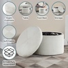 image:imageConvenience Concepts Designs4Comfort Round Corduroy Shoe Ottoman 22  Upholstered Footstool Small Table amp Seat with Storage Compartment for Living Room Bedroom Dark Sage Green CorduroyIvory Corduroy
