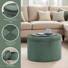 image:imageConvenience Concepts Designs4Comfort Round Corduroy Shoe Ottoman 22  Upholstered Footstool Small Table amp Seat with Storage Compartment for Living Room Bedroom Dark Sage Green CorduroyDark Sage Green Corduroy