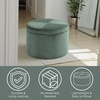 image:imageConvenience Concepts Designs4Comfort Round Corduroy Shoe Ottoman 22  Upholstered Footstool Small Table amp Seat with Storage Compartment for Living Room Bedroom Dark Sage Green CorduroyDark Sage Green Corduroy