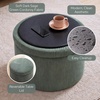 image:imageConvenience Concepts Designs4Comfort Round Corduroy Shoe Ottoman 22  Upholstered Footstool Small Table amp Seat with Storage Compartment for Living Room Bedroom Dark Sage Green CorduroyDark Sage Green Corduroy