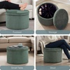 image:imageConvenience Concepts Designs4Comfort Round Corduroy Shoe Ottoman 22  Upholstered Footstool Small Table amp Seat with Storage Compartment for Living Room Bedroom Dark Sage Green CorduroyDark Sage Green Corduroy