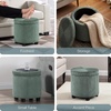 image:imageConvenience Concepts Designs4Comfort Round Corduroy Storage Ottoman 1575  Upholstered Footstool Seat amp Small Table for Living Room Office Bedroom amp Entryway Dark Green Sage CorduroyDark Sage Green Corduroy