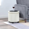 image:imageConvenience Concepts Designs4Comfort Round Corduroy Storage Ottoman 1575  Upholstered Footstool Seat amp Small Table for Living Room Office Bedroom amp Entryway Dark Green Sage CorduroyIvory Corduroy