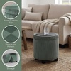 image:imageConvenience Concepts Designs4Comfort Round Corduroy Storage Ottoman 1575  Upholstered Footstool Seat amp Small Table for Living Room Office Bedroom amp Entryway Dark Green Sage CorduroyDark Sage Green Corduroy