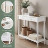 image:imageConvenience Concepts French Country Manor Hall Table 315  2 Tier Narrow Farmhouse Transitional Accent with Storage Drawer amp Shelf for Living Room Entryway Hallway or Bedroom White