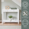 image:imageConvenience Concepts French Country Manor Hall Table 315  2 Tier Narrow Farmhouse Transitional Accent with Storage Drawer amp Shelf for Living Room Entryway Hallway or Bedroom White