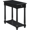 image:imageConvenience Concepts French Country Regent Chairside End Table 2375  3 Tier Narrow Farmhouse Side Accent with Storage Drawer amp Shelf for Transitional Living Room Bedroom Nightstand Black