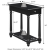 image:imageConvenience Concepts French Country Regent Chairside End Table 2375  3 Tier Narrow Farmhouse Side Accent with Storage Drawer amp Shelf for Transitional Living Room Bedroom Nightstand Black