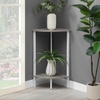 image:imageConvenience Concepts Graystone 2 Tier Corner Plant Stand 31 Industrial Indoor Accent for Plants Vases amp Antiques Urban Modern Design for The Living Room Hallway amp Entryway Faux BirchWhite