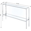 image:imageConvenience Concepts Nadia Chrome Console Table 4725  Contemporary Modern Sofa Table with Storage Shelf Narrow Minimalist Entryway Hall Table for Living Room Bedroom Bathroom GlassChrome