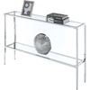 image:imageConvenience Concepts Nadia Chrome Console Table 4725  Contemporary Modern Sofa Table with Storage Shelf Narrow Minimalist Entryway Hall Table for Living Room Bedroom Bathroom GlassChrome