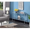 image:imageConvenience Concepts Nadia Chrome Console Table 4725  Contemporary Modern Sofa Table with Storage Shelf Narrow Minimalist Entryway Hall Table for Living Room Bedroom Bathroom GlassChrome