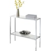 image:imageConvenience Concepts Nadia Chrome Entryway Table 315  Contemporary Modern Sofa Console Table with Storage Shelf Narrow Minimalist Hall Table for Living Room Bedroom Bathroom GlassChrome