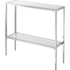 image:imageConvenience Concepts Nadia Chrome Entryway Table 315  Contemporary Modern Sofa Console Table with Storage Shelf Narrow Minimalist Hall Table for Living Room Bedroom Bathroom GlassChrome