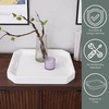 image:imageConvenience Concepts Palm Beach Geometric Serving Tray 1675 Modern Living Room Decorative Wood Platter with Handles for Ottoman Coffee Table Kitchen Counter or Bathroom Organization TerracottaWhite