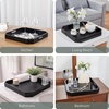 image:imageConvenience Concepts Palm Beach Geometric Serving Tray 1675 Modern Living Room Decorative Wood Platter with Handles for Ottoman Coffee Table Kitchen Counter or Bathroom Organization TerracottaBlack