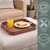 image:imageConvenience Concepts Palm Beach Geometric Serving Tray 1675 Modern Living Room Decorative Wood Platter with Handles for Ottoman Coffee Table Kitchen Counter or Bathroom Organization TerracottaTerracotta