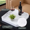 image:imageConvenience Concepts Palm Beach Geometric Serving Tray 1675 Modern Living Room Decorative Wood Platter with Handles for Ottoman Coffee Table Kitchen Counter or Bathroom Organization TerracottaWhite