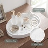 image:imageConvenience Concepts Palm Beach Oval Serving Tray 165 Modern Living Room Decorative Wood Platter with Handles for Ottoman Coffee Table Kitchen Counter or Bathroom Organization Dark Green SageWhite