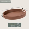 image:imageConvenience Concepts Palm Beach Oval Serving Tray 165 Modern Living Room Decorative Wood Platter with Handles for Ottoman Coffee Table Kitchen Counter or Bathroom Organization Dark Green SageTerracotta