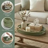 image:imageConvenience Concepts Palm Beach Oval Serving Tray 165 Modern Living Room Decorative Wood Platter with Handles for Ottoman Coffee Table Kitchen Counter or Bathroom Organization Dark Green SageDark Sage Green