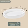 image:imageConvenience Concepts Palm Beach Oval Serving Tray 165 Modern Living Room Decorative Wood Platter with Handles for Ottoman Coffee Table Kitchen Counter or Bathroom Organization Dark Green SageWhite