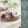 image:imageConvenience Concepts Palm Beach Oval Serving Tray 165 Modern Living Room Decorative Wood Platter with Handles for Ottoman Coffee Table Kitchen Counter or Bathroom Organization Dark Green SageTerracotta