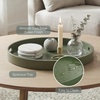 image:imageConvenience Concepts Palm Beach Oval Serving Tray 165 Modern Living Room Decorative Wood Platter with Handles for Ottoman Coffee Table Kitchen Counter or Bathroom Organization Dark Green SageDark Sage Green