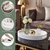 image:imageConvenience Concepts Palm Beach Oval Serving Tray 165 Modern Living Room Decorative Wood Platter with Handles for Ottoman Coffee Table Kitchen Counter or Bathroom Organization Dark Green SageWhite