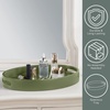 image:imageConvenience Concepts Palm Beach Oval Serving Tray 165 Modern Living Room Decorative Wood Platter with Handles for Ottoman Coffee Table Kitchen Counter or Bathroom Organization Dark Green SageDark Sage Green