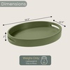 image:imageConvenience Concepts Palm Beach Oval Serving Tray 165 Modern Living Room Decorative Wood Platter with Handles for Ottoman Coffee Table Kitchen Counter or Bathroom Organization Dark Green SageDark Sage Green
