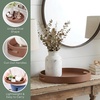 image:imageConvenience Concepts Palm Beach Oval Serving Tray 165 Modern Living Room Decorative Wood Platter with Handles for Ottoman Coffee Table Kitchen Counter or Bathroom Organization Dark Green SageTerracotta