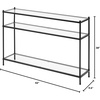 image:imageConvenience Concepts Royal Crest Glass Console Hall Table 42  3 Tier Modern Contemporary Narrow Display Accent with Storage Shelves for Living Room Entryway Hallway amp Bedroom Black