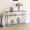 image:imageConvenience Concepts Royal Crest Glass Console Hall Table 42  3 Tier Modern Contemporary Narrow Display Accent with Storage Shelves for Living Room Entryway Hallway amp Bedroom Black