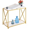 image:imageConvenience Concepts St Andrews Console Table White  GoldWhite  Gold