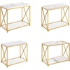 image:imageConvenience Concepts St Andrews Console Table White  GoldWhite  Gold