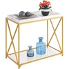 image:imageConvenience Concepts St Andrews Console Table White  GoldWhite  Gold