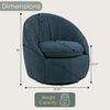 image:imageConvenience Concepts Take a Seat Ben Swivel Accent Armchair 2975  Modern Upholstered 360 Degree Rotating Barrel Chair with Curved Back amp Soft Cushion for Living Room amp Office Dark Blue FabricDark Blue Fabric