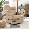 image:imageConvenience Concepts Take a Seat Olivia Swivel Accent Armchair 2825  Modern Upholstered Chair with Plush Headrest amp 360 Rotation for Living Room Bedroom Office or Reading Nook Tan FabricTan Fabric
