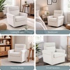 image:imageConvenience Concepts Take a Seat Olivia Swivel Accent Armchair 2825  Modern Upholstered Chair with Plush Headrest amp 360 Rotation for Living Room Bedroom Office or Reading Nook Tan FabricBoucle Oatmeal