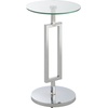 image:imageConvenience Concepts Town Square Chrome Glass Drinks End Table 12  Round Cocktail Side Accent for Modern Living amp Family Room Geometric Metal Plant Stand Display Pedestal